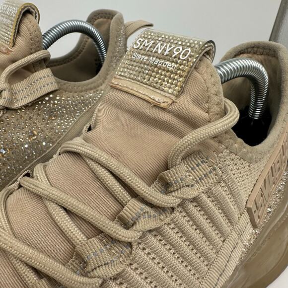 Steve Madden Maxima Glass Embellished  Fashion Sneakers Womens Size 11 Beaded - Picture 3 of 14